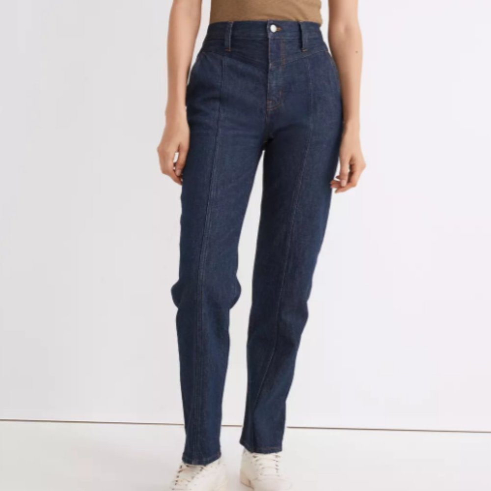 NWT Madewell Perfect Vintage Straight Jean in Greenhaven Wash: Seamed Version
